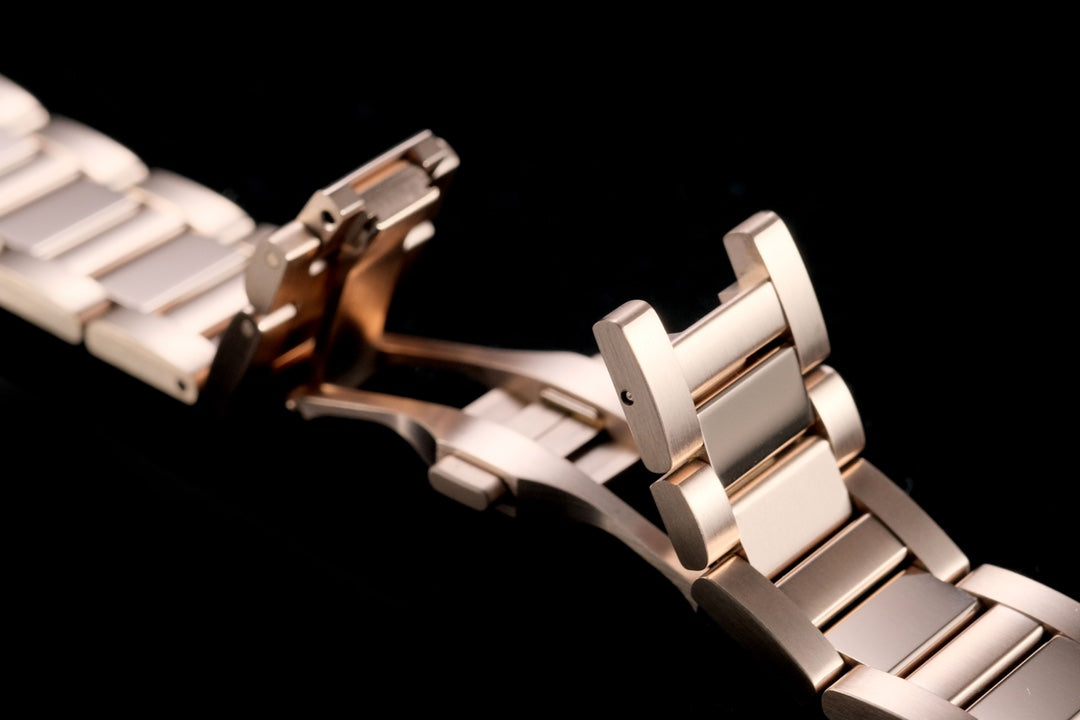 pasha 35mm automatic pink gold white dial