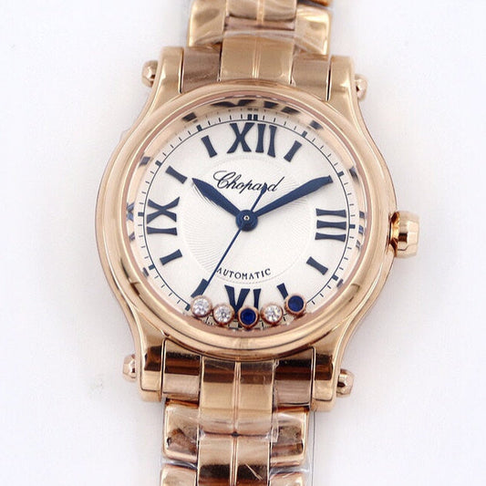 Happy Sport 36mm Pink Gold White Dial