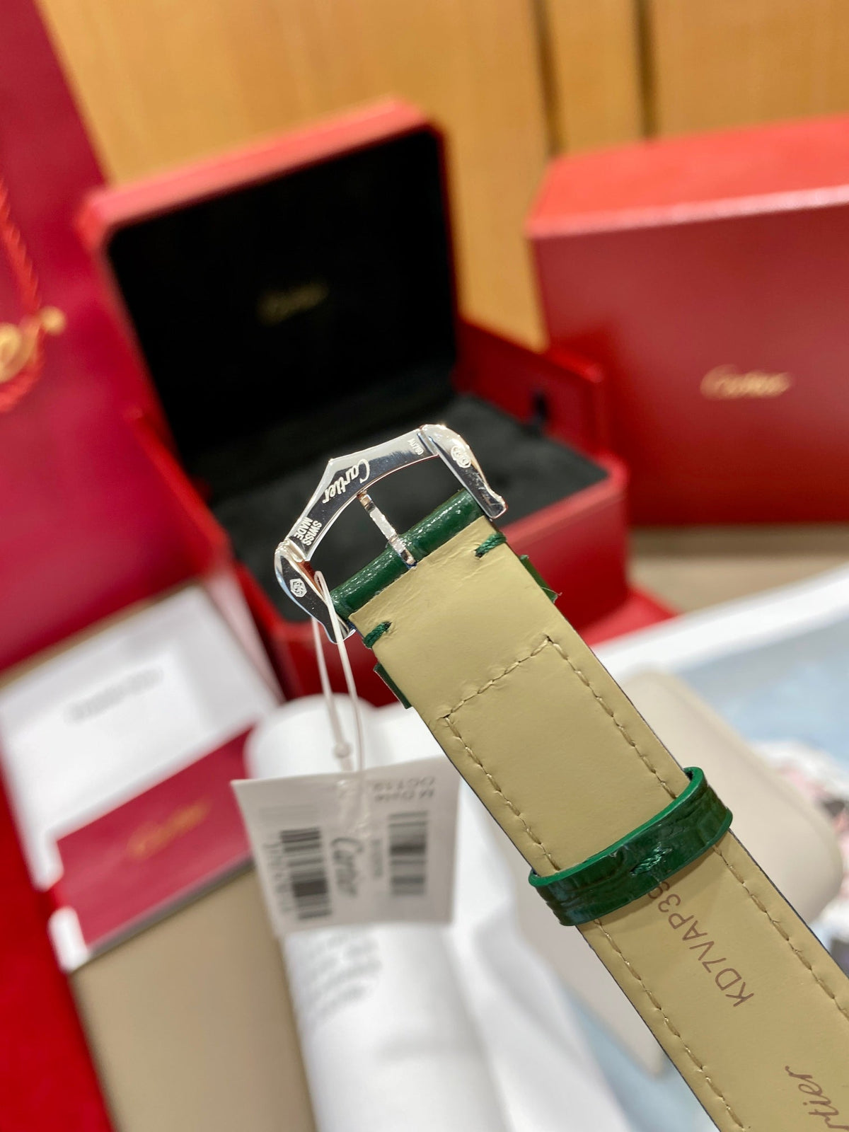 Cartier Tank 25.5mm Quartz Silver Green Dial