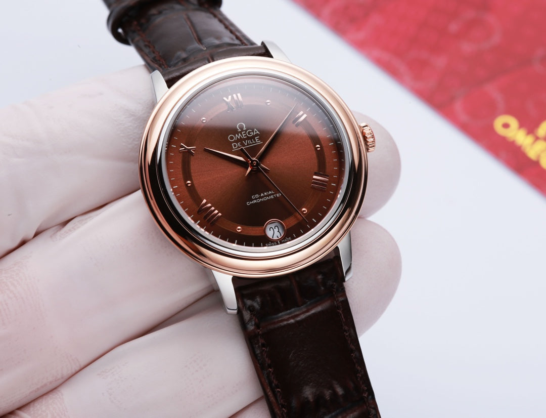 Omega De Ville 32.5mm Chocolate Dial Leather