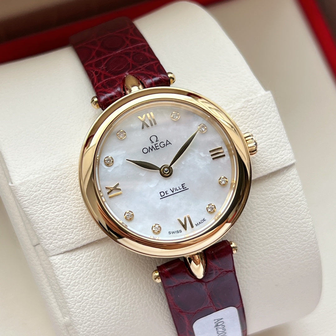 Omega De Ville 27.4mm Gold Mop Pearl Dial