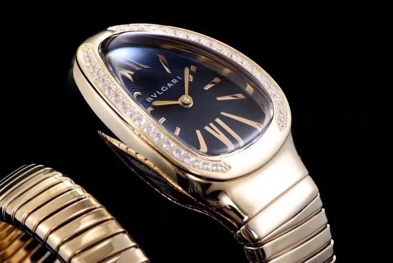 serpenti tubogas 35mm gold diamond bezel