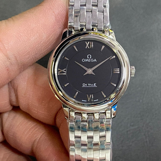 Omega De Ville 27.4mm Silver Black Dial