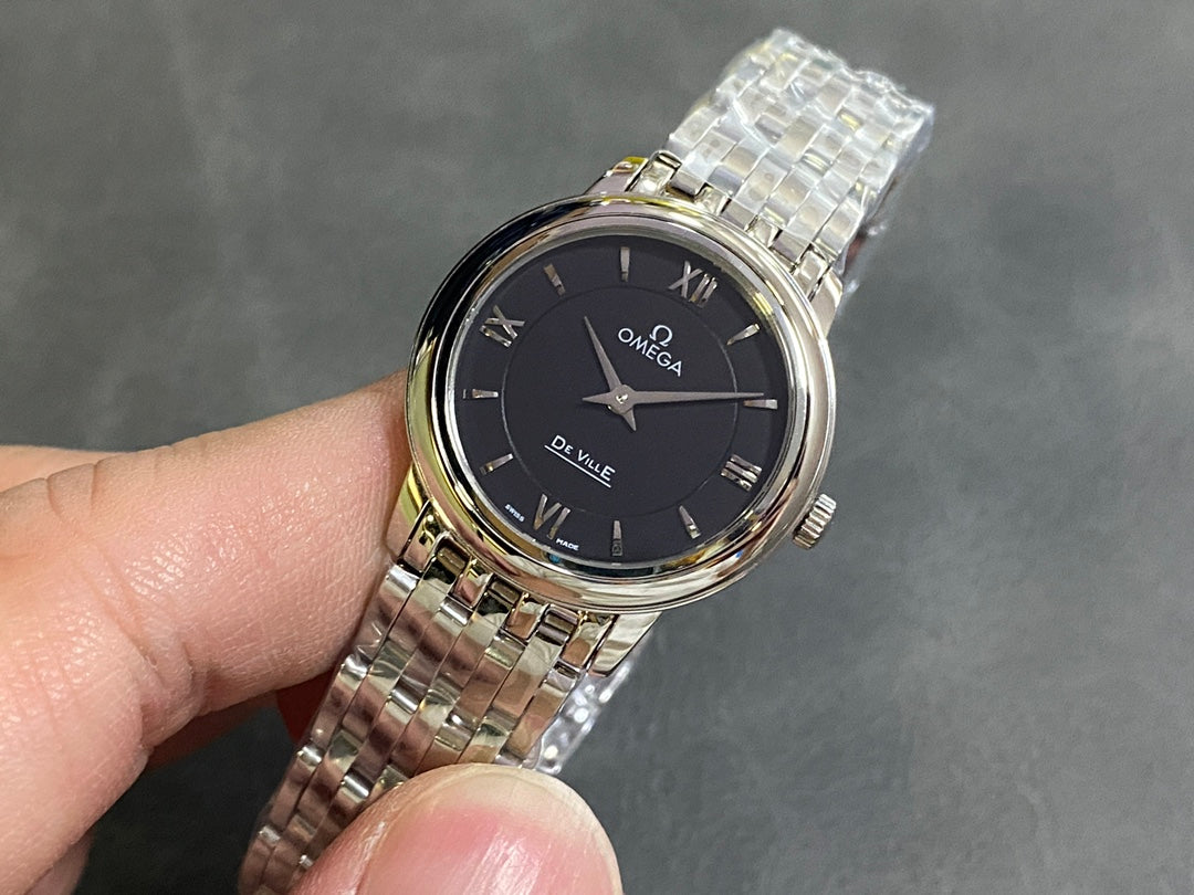 Omega De Ville 27.4mm Silver Black Dial
