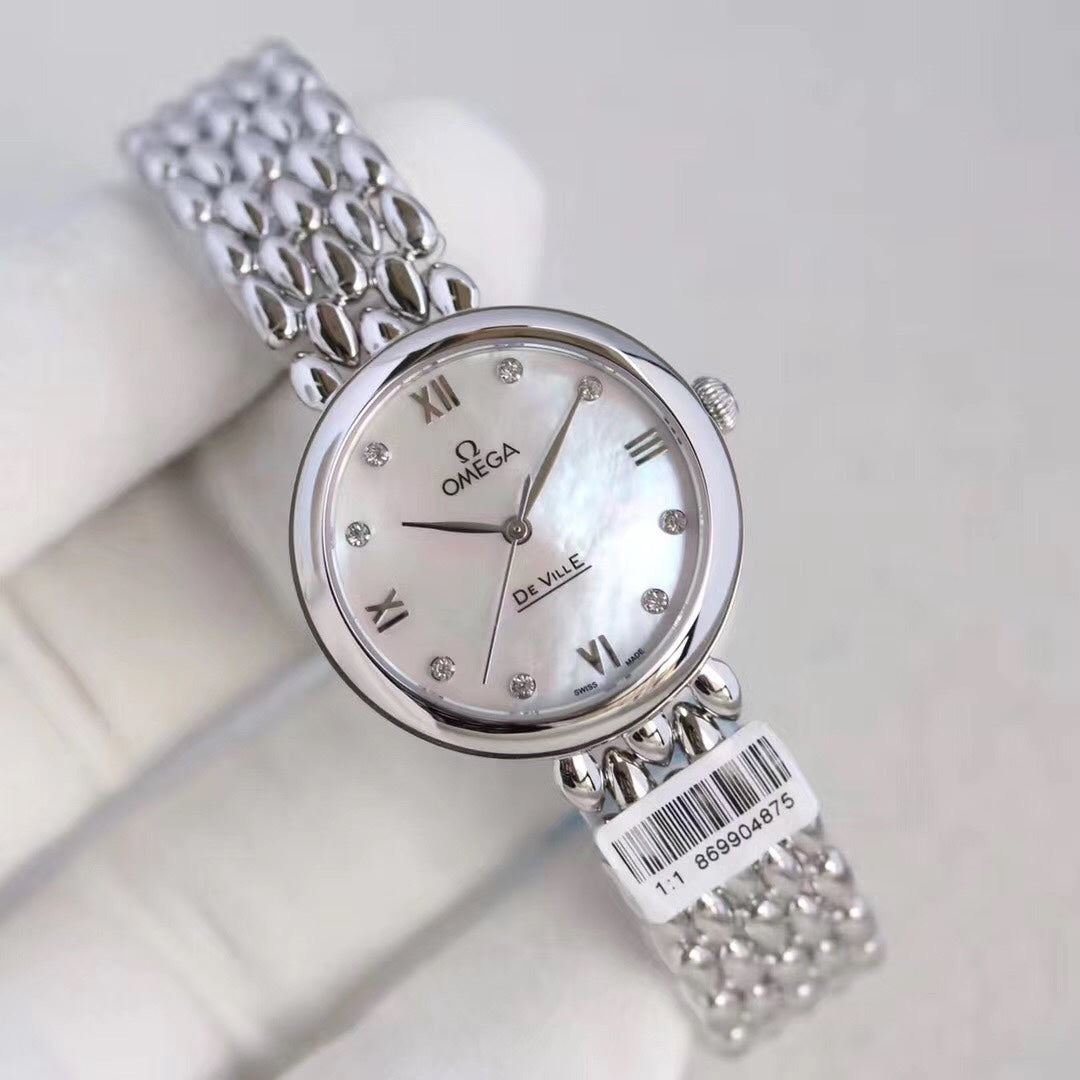 Omega De Ville 32.7mm Silver Mop Pearl Dial