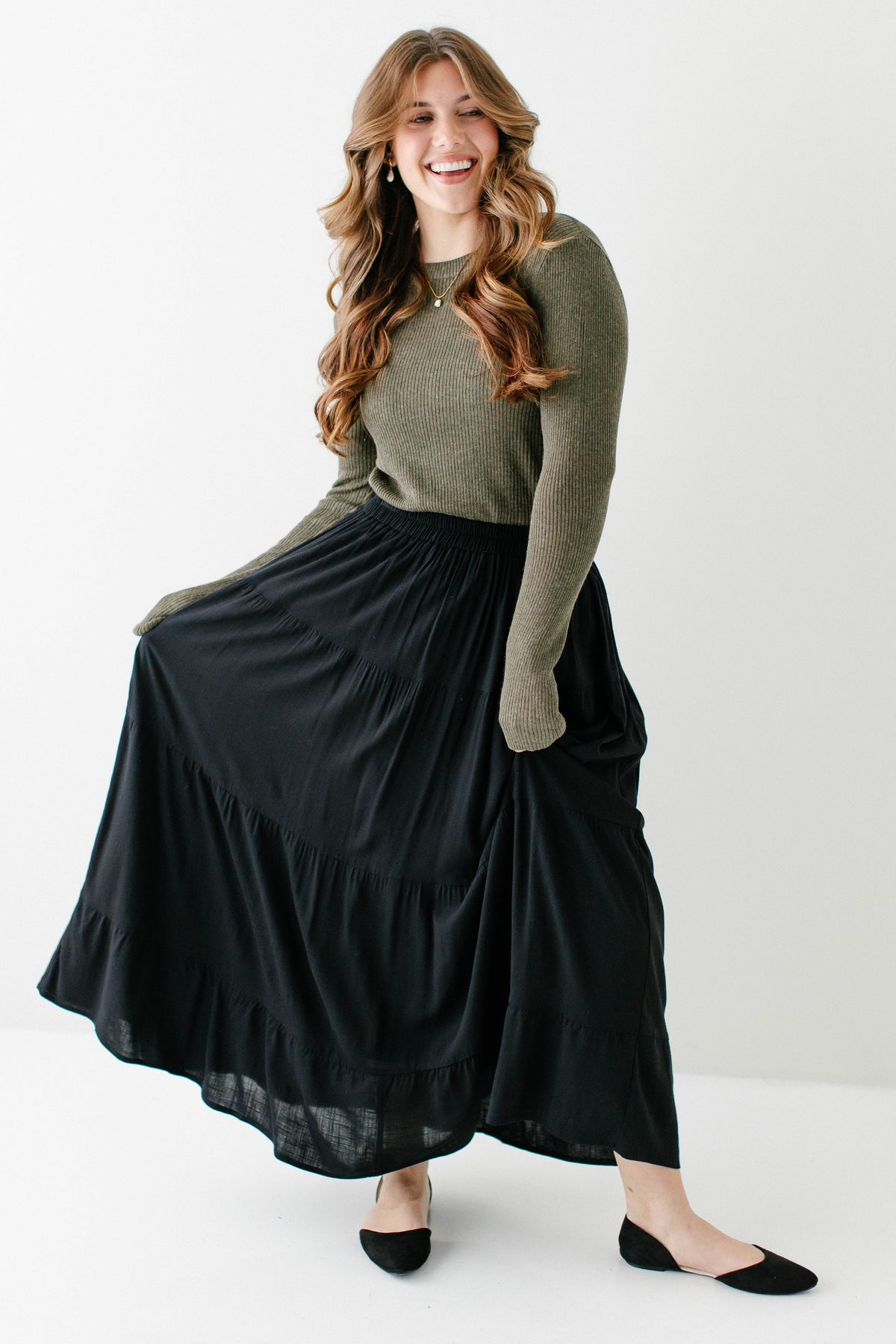 'Addison' Tiered Maxi Skirt