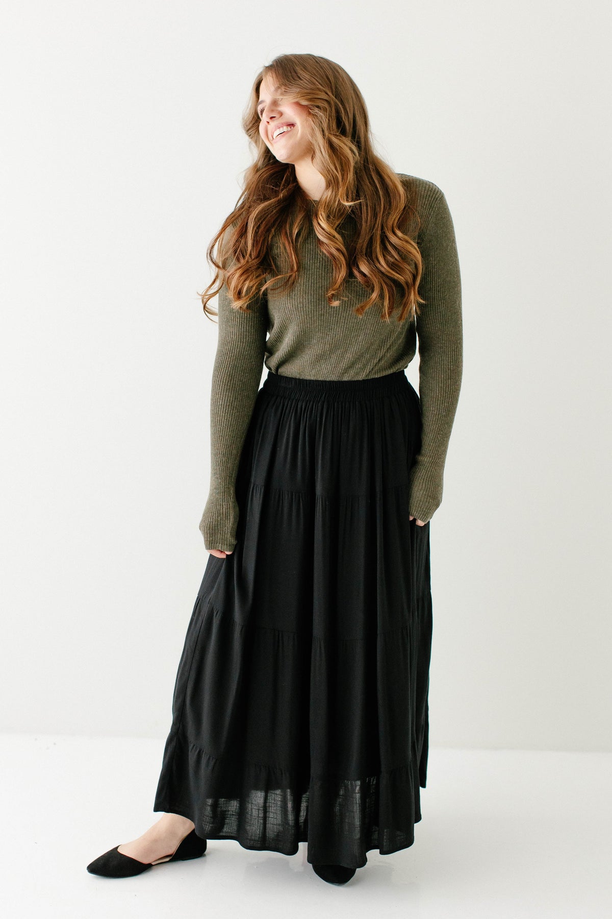 'Addison' Tiered Maxi Skirt