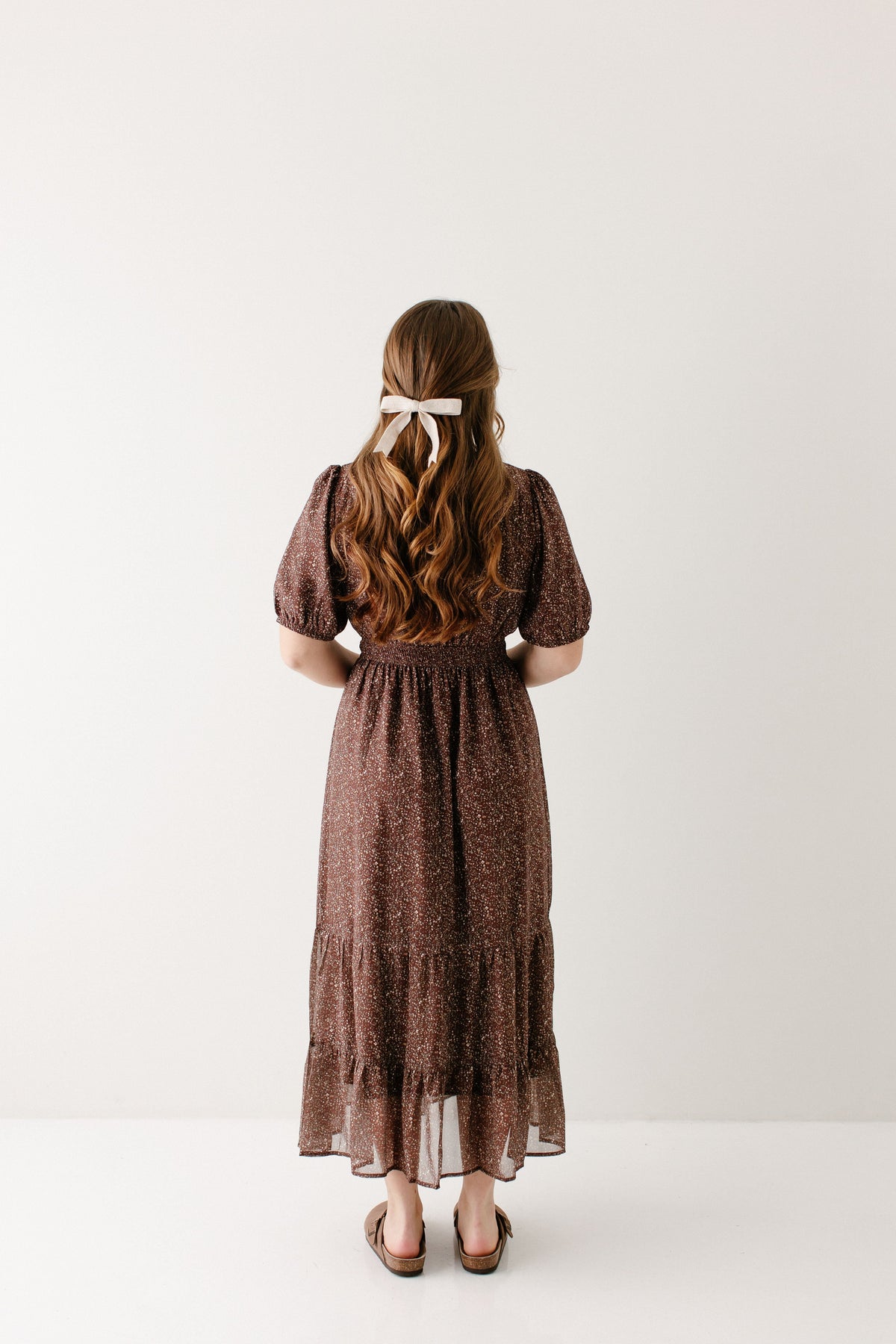 'Adamina' Embroidered Trim Ditsy Floral Maxi Dress