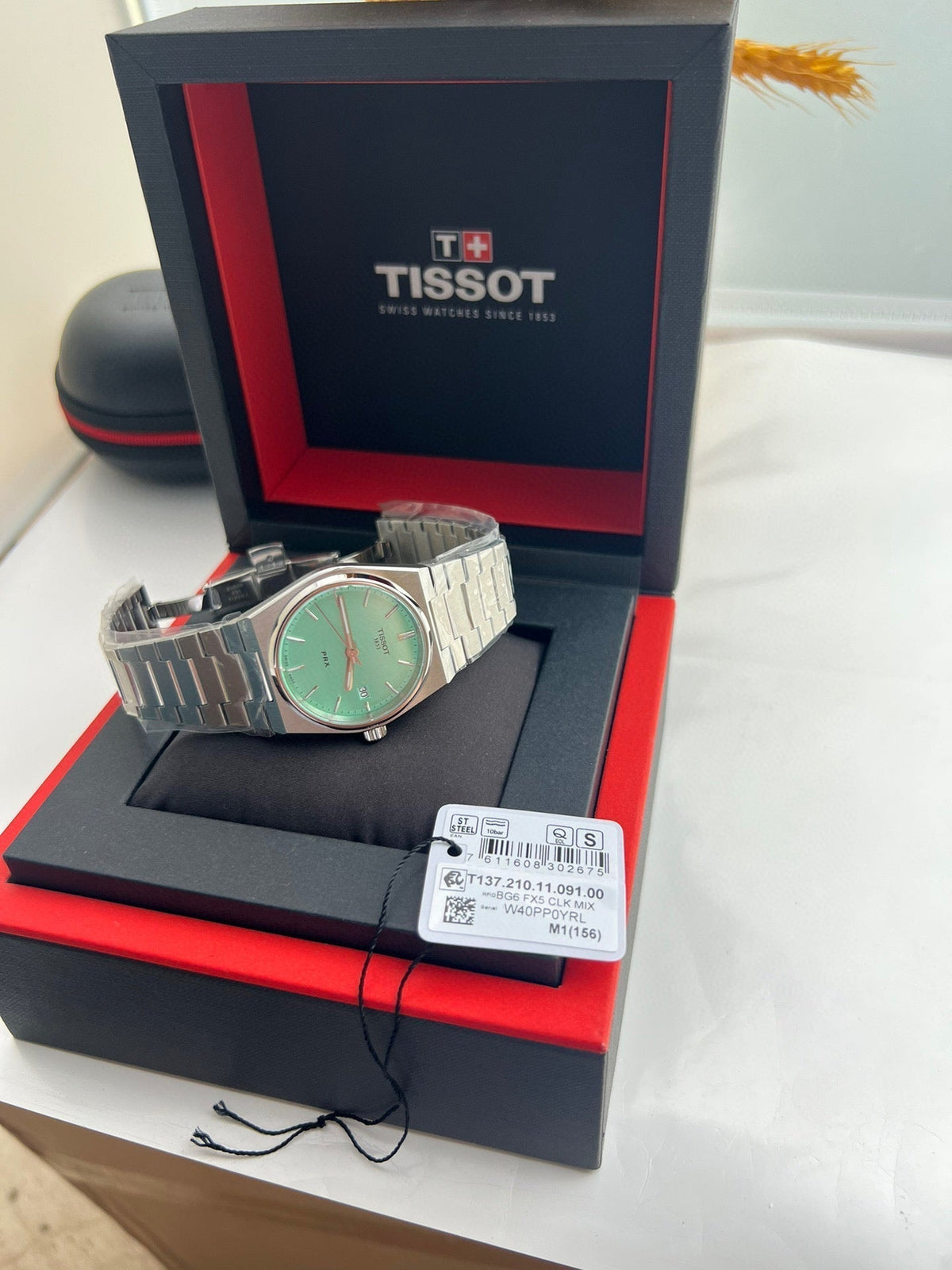 tisso prx 40mm quartz stainless steel tiffany blue dial