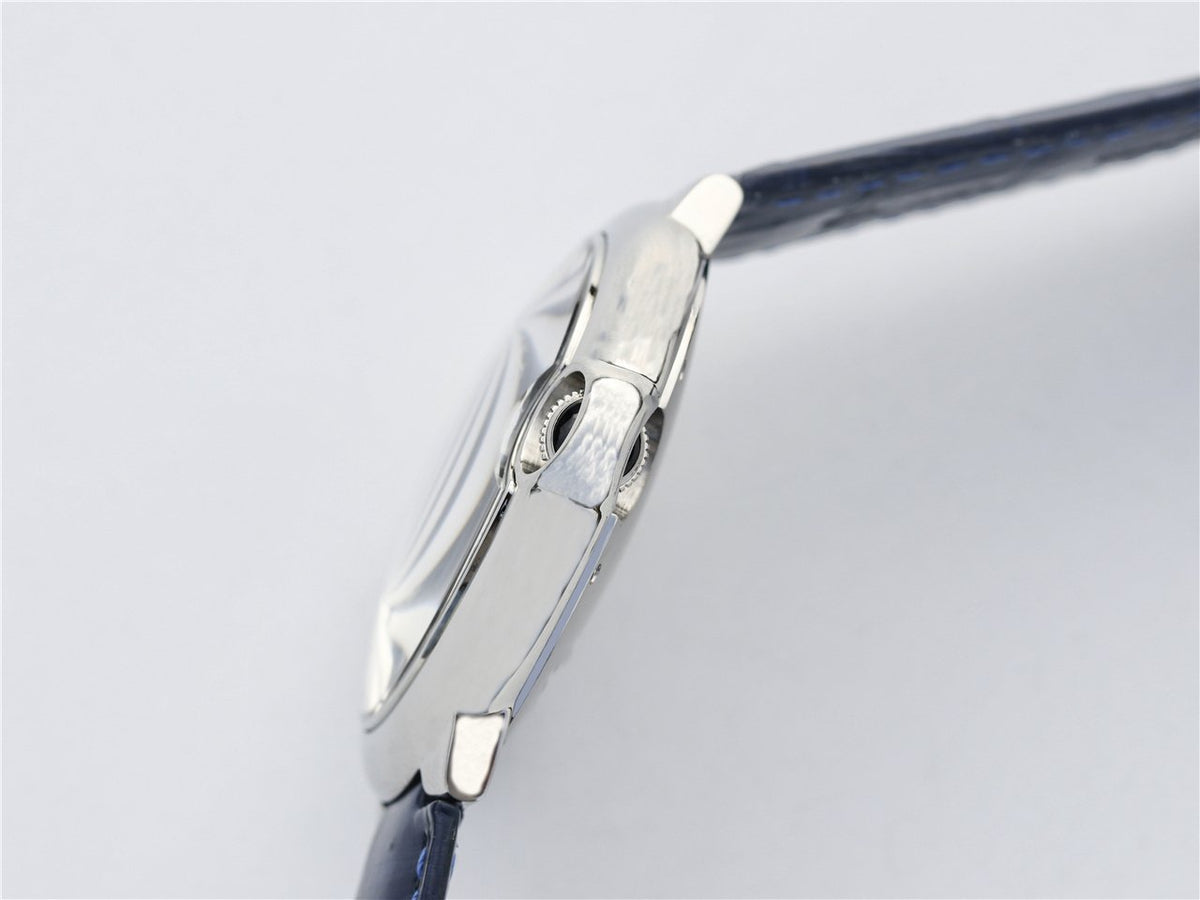 BALLON BLEU 42 BLUE DIAL LEATHER BRACELET