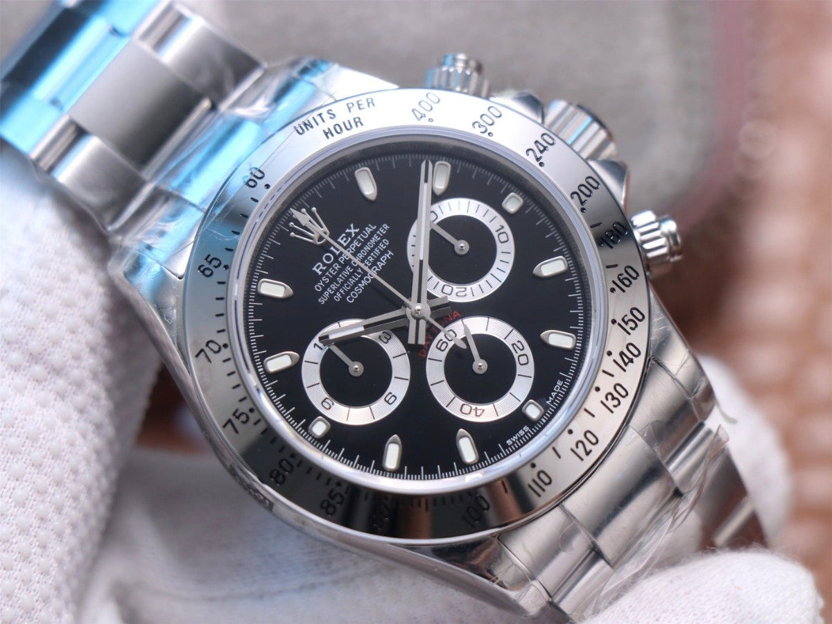 DAYTONA 40MM STEEL CASE BLACK DIAL
