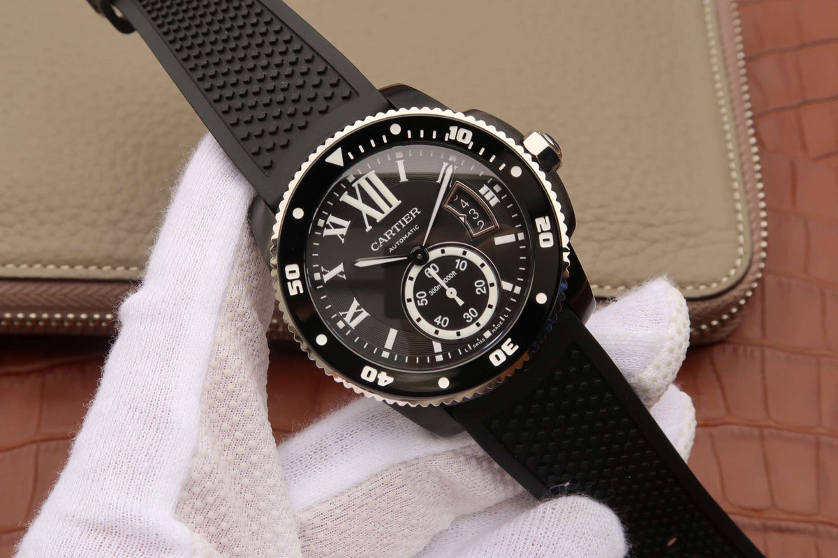 CALIBRE DIVER 42 AUTOMATIC BLACK CASE STEEL BEZEL