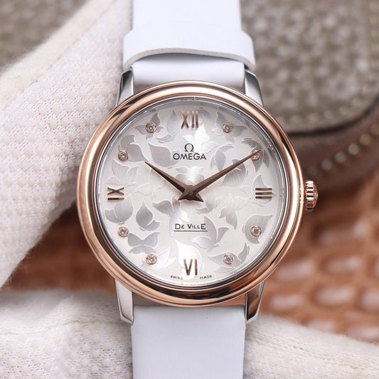 DE VILLE PRESTIGE 32 ROSE GOLD WHITE DIAL