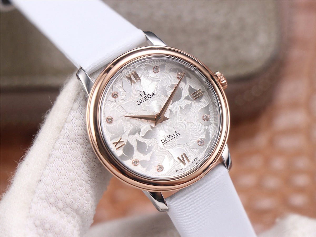 DE VILLE PRESTIGE 32 ROSE GOLD WHITE DIAL