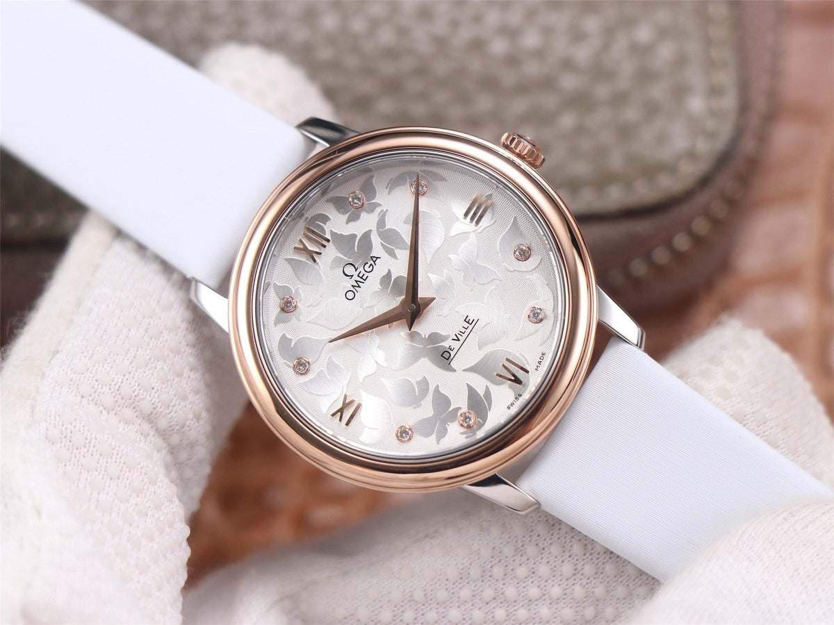 DE VILLE PRESTIGE 32 ROSE GOLD WHITE DIAL
