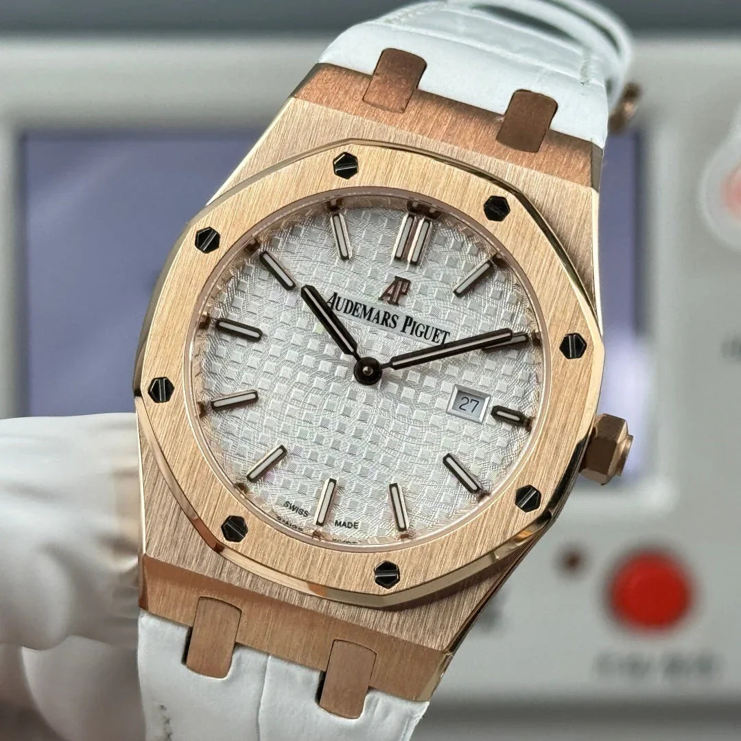 Audemars Piguet Royal 33mm White Dial Crocodile Leather