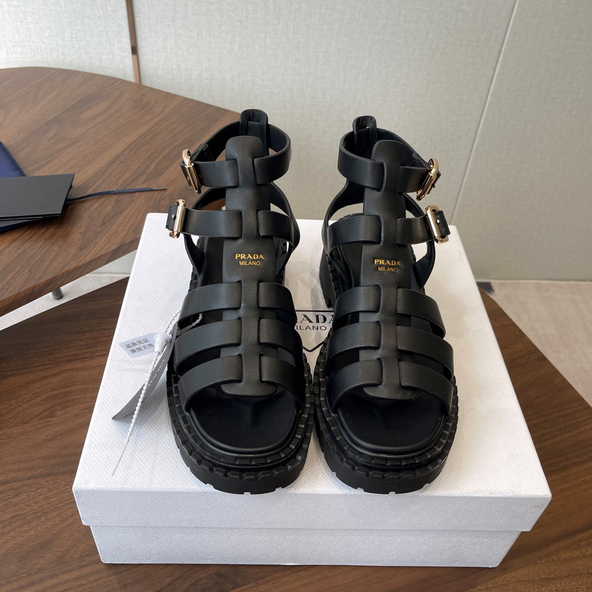 Prada Strappy Sandals 5.5cm Leather 728559