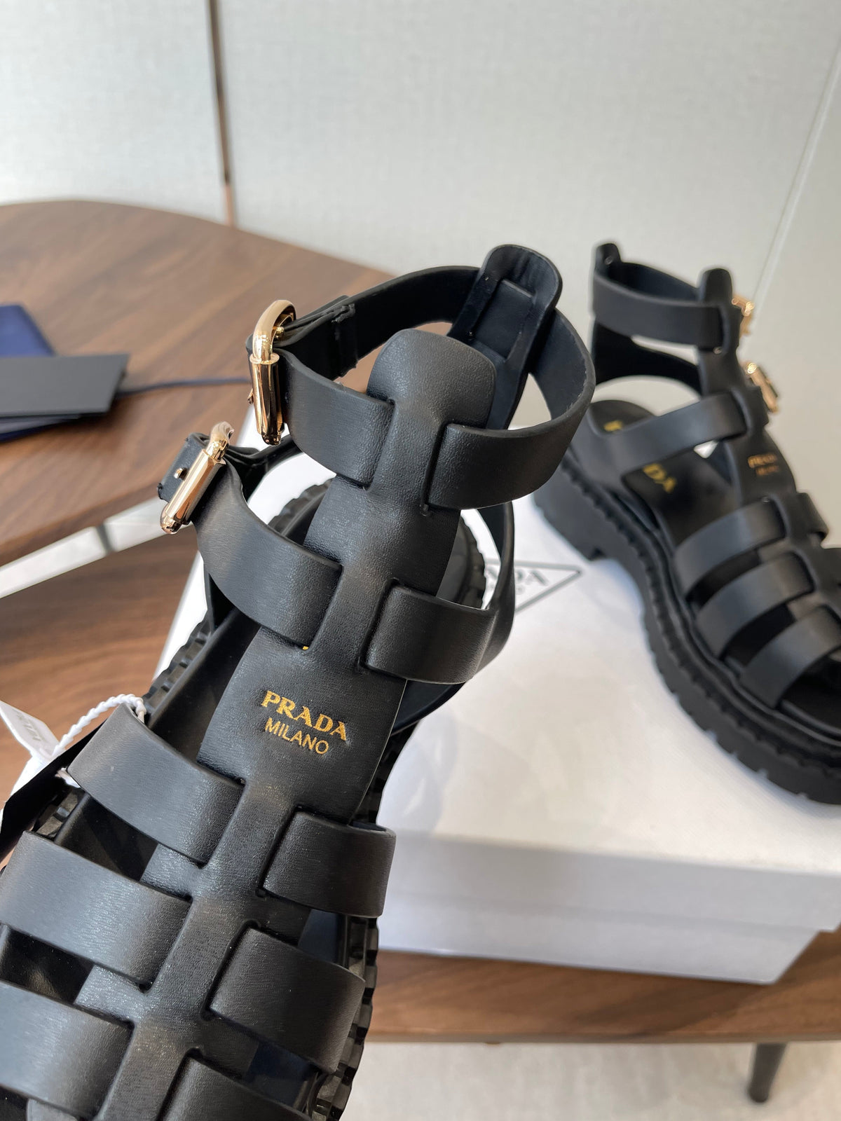 Prada Strappy Sandals 5.5cm Leather 728559
