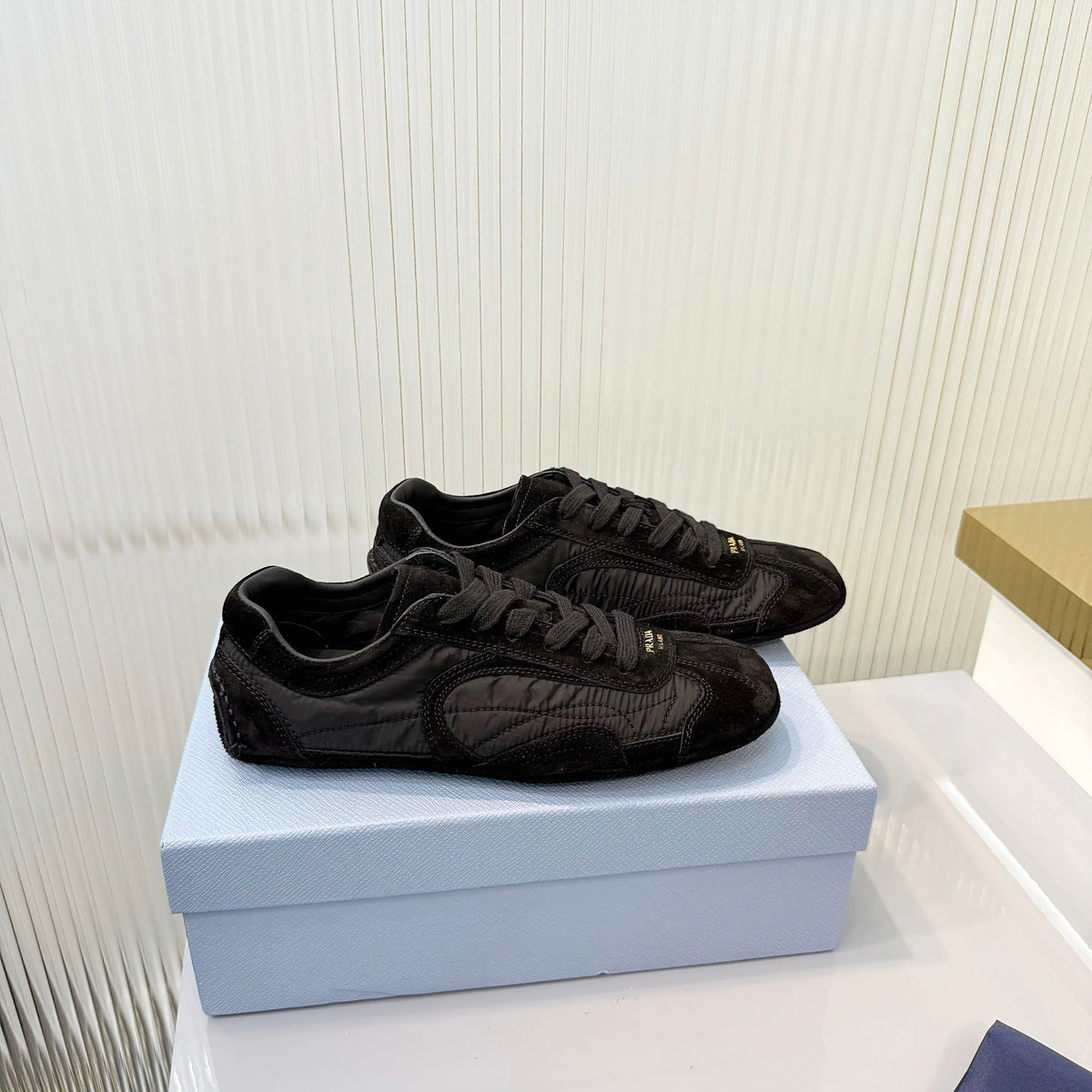 Prada Montecarlo Sneakers Black Re Nylon Suede 715029