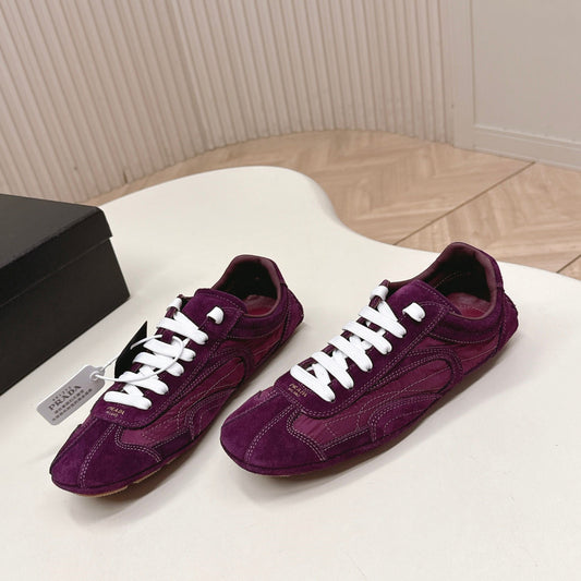 Prada 26ss German Training Burgundy Suede Re Nylon 644212