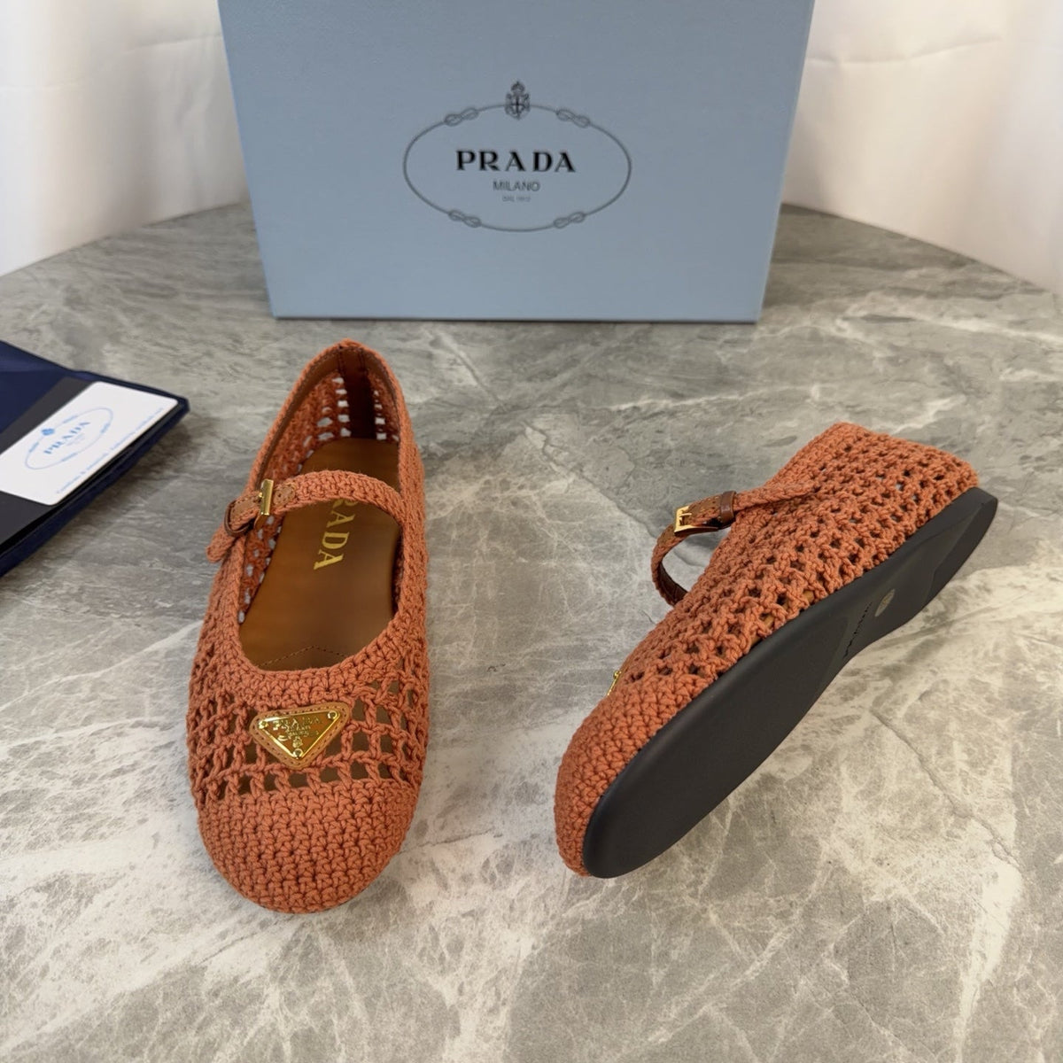 Pra 26s Ballet Flat Brown Leather Fabric 635154