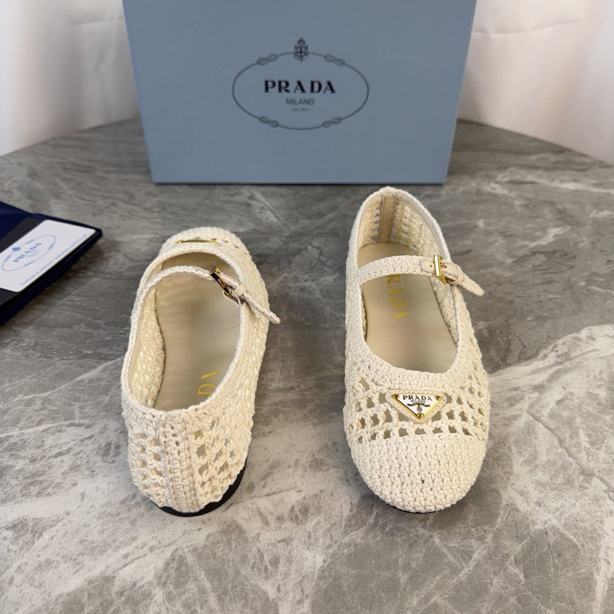 Pra 26s Ballet Flat White Leather Fabric 635155
