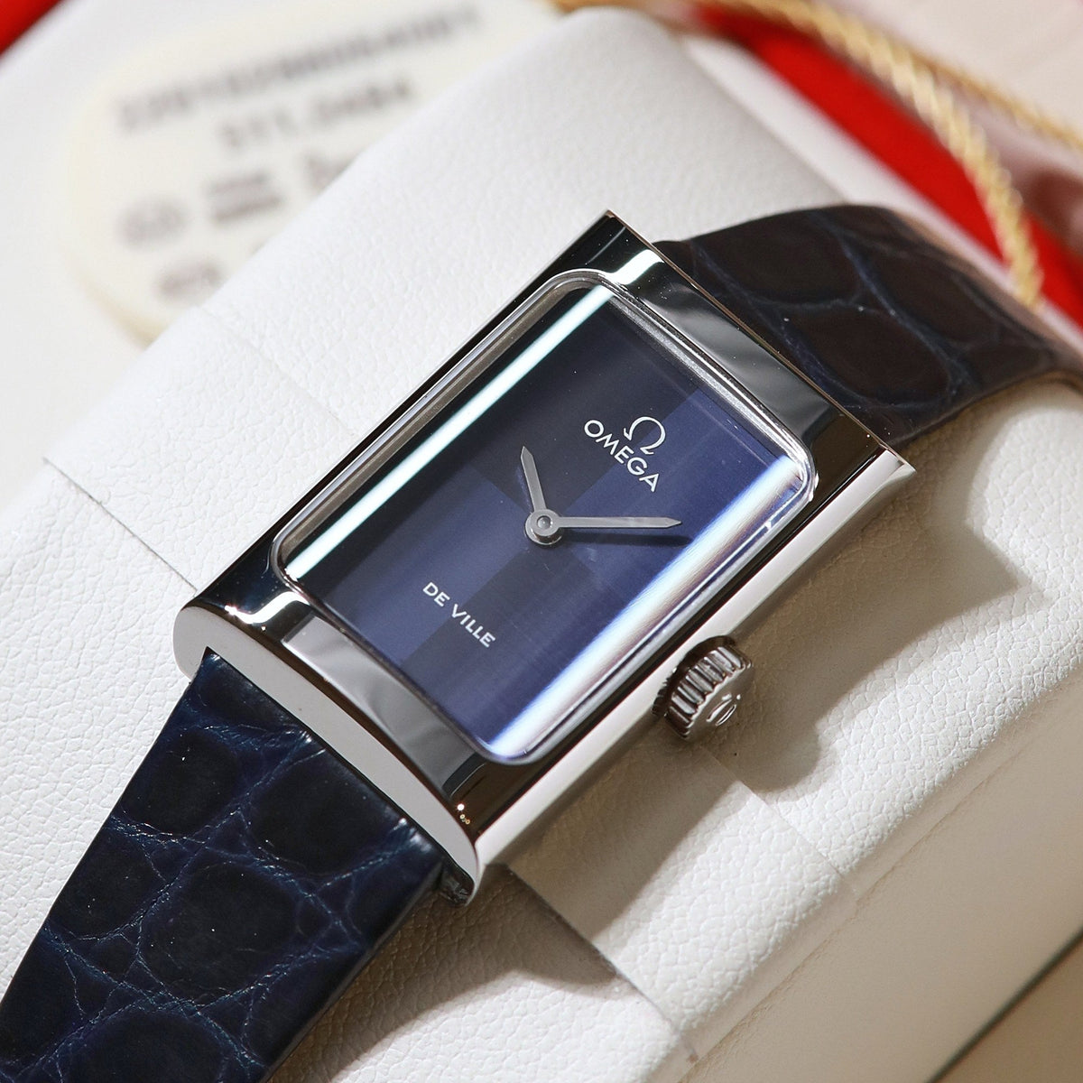 Omega De Ville 26.12mm Silver Blue Dial