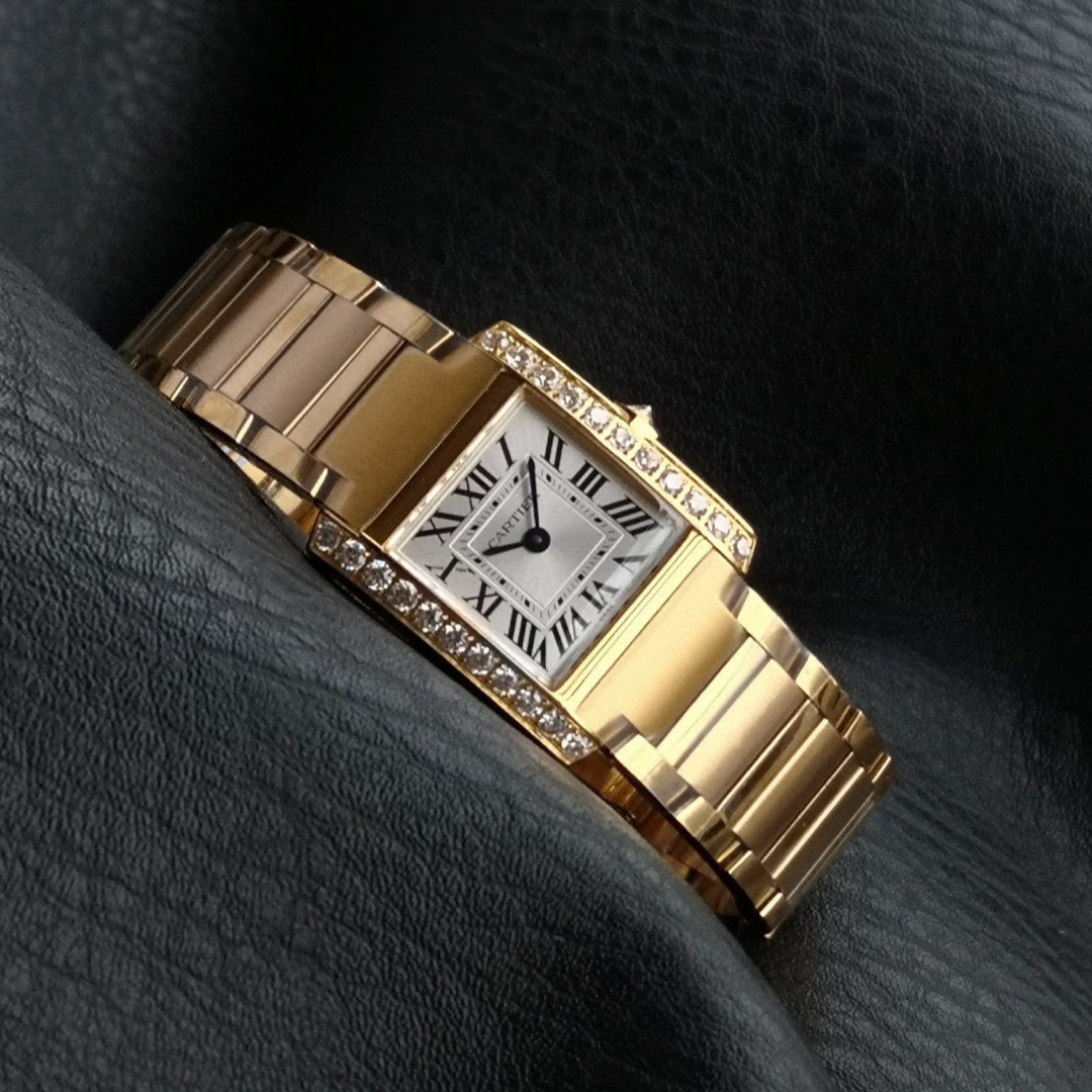 Tank Francaise Gold Case Diamond Bezel