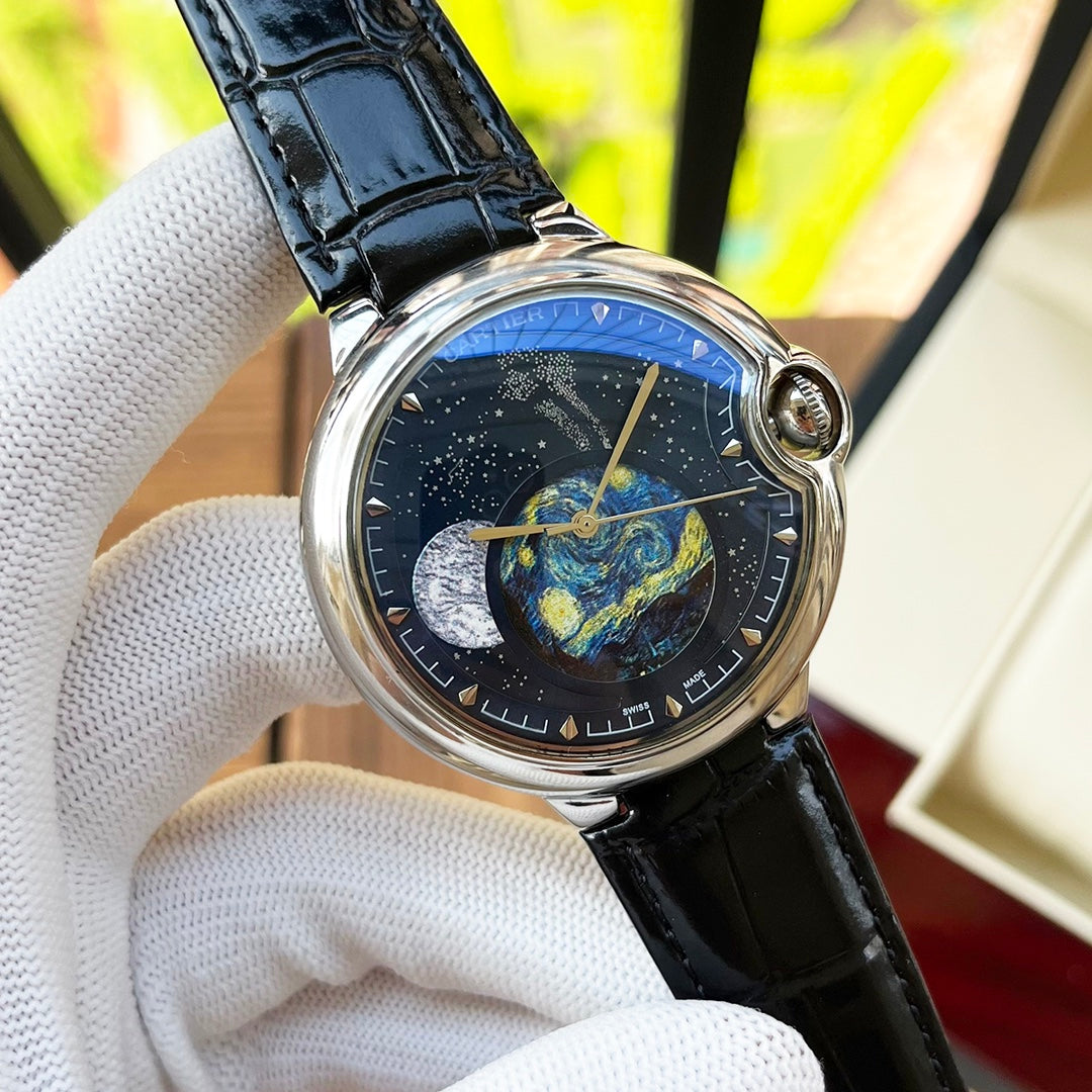 Cartier Men's Bleu Balloon 44mm Leather