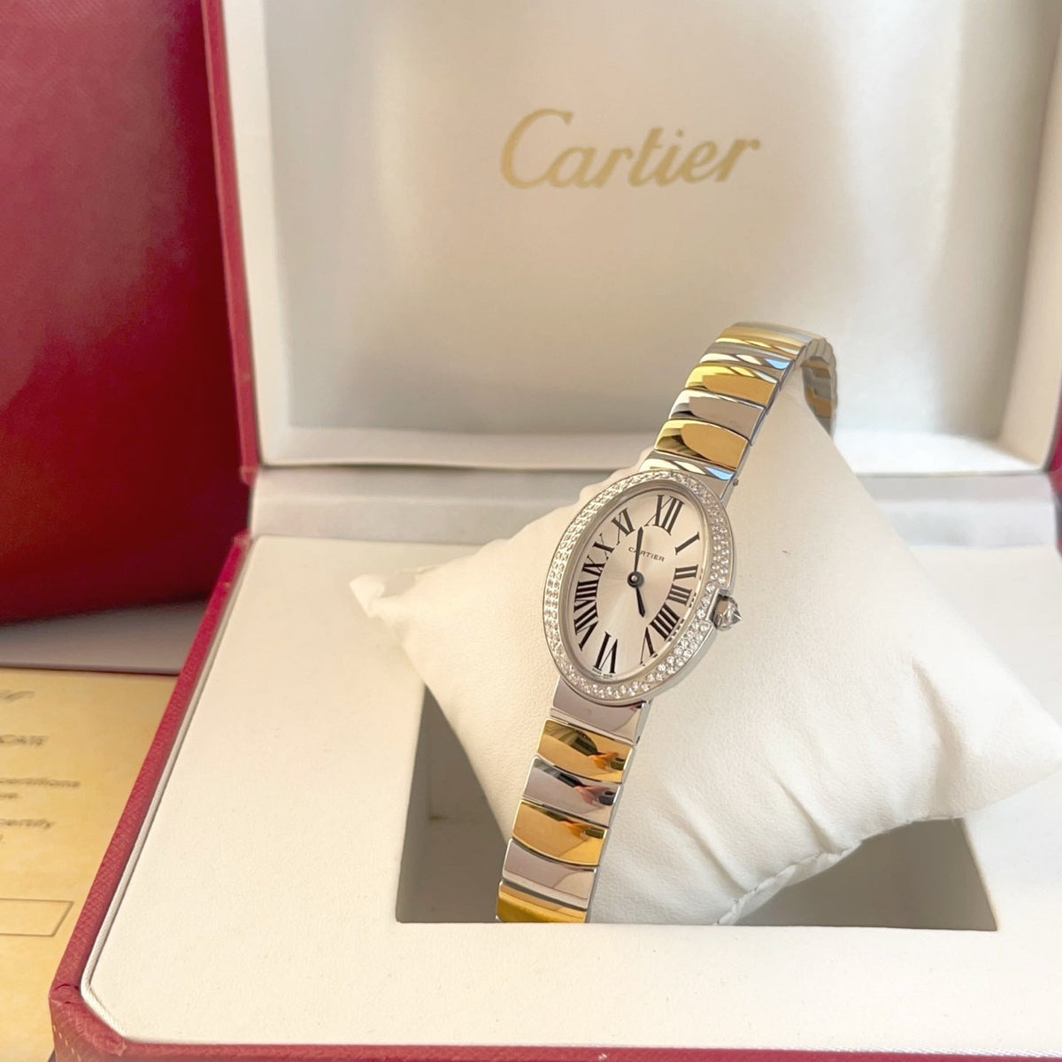 Baignoire 23mm Tow-Tone Yellow Gold Double Row Diamond Bezel