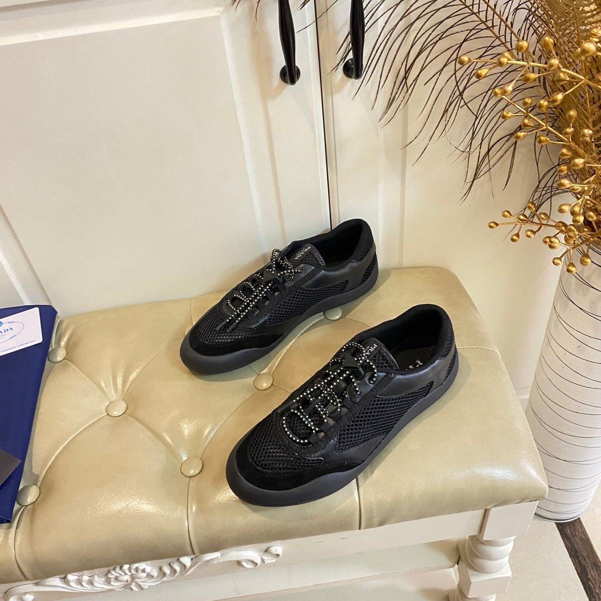 Prada Speedrock Sneaker Black Suede Mesh 687794