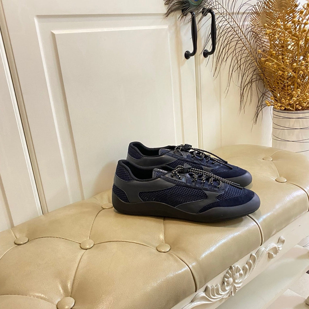 Prada Speedrock Sneaker Navy Blue Suede Mesh 687798