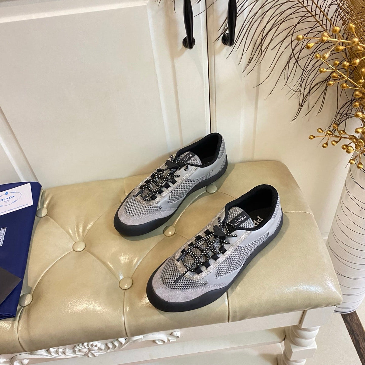 Prada Speedrock Sneaker Grey Suede Mesh 687799