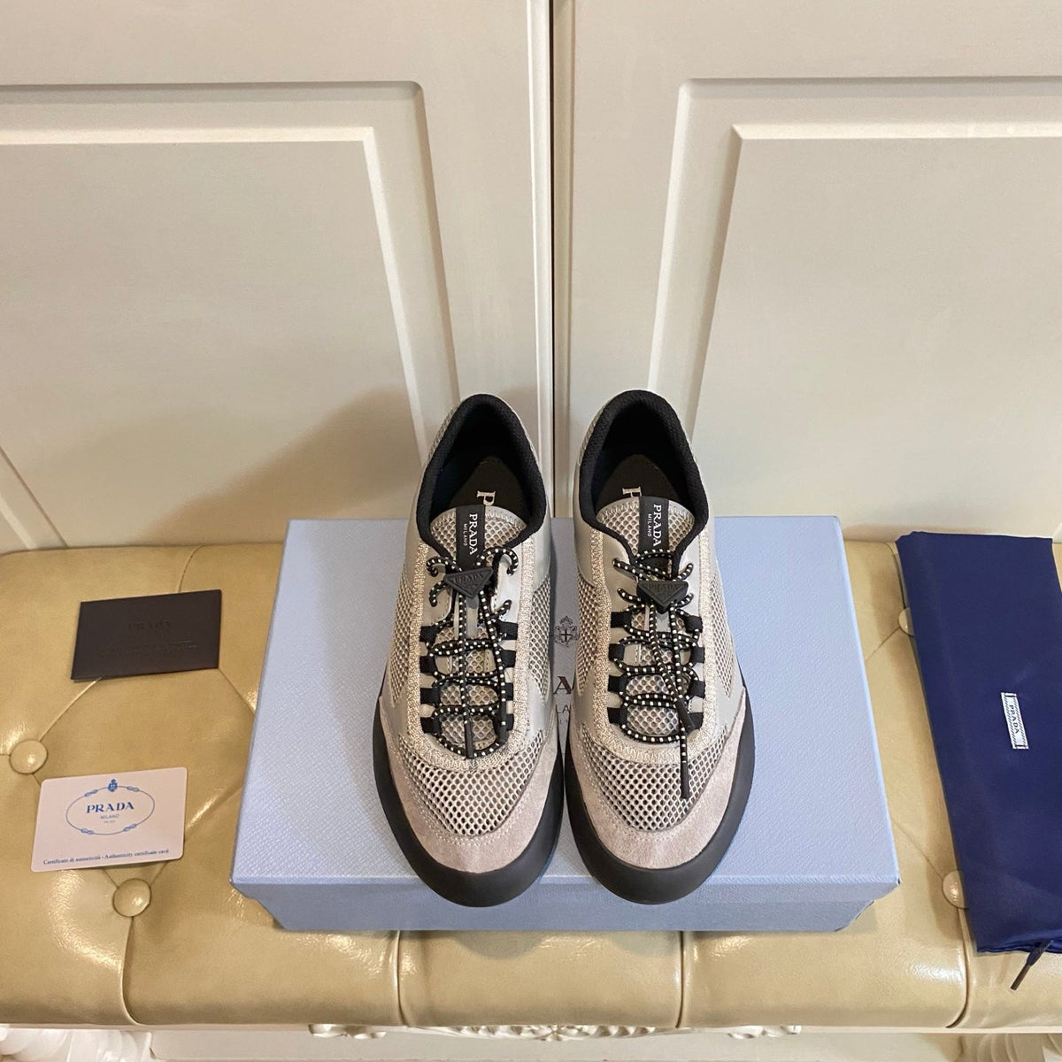 Prada Speedrock Sneaker Grey Suede Mesh 687799