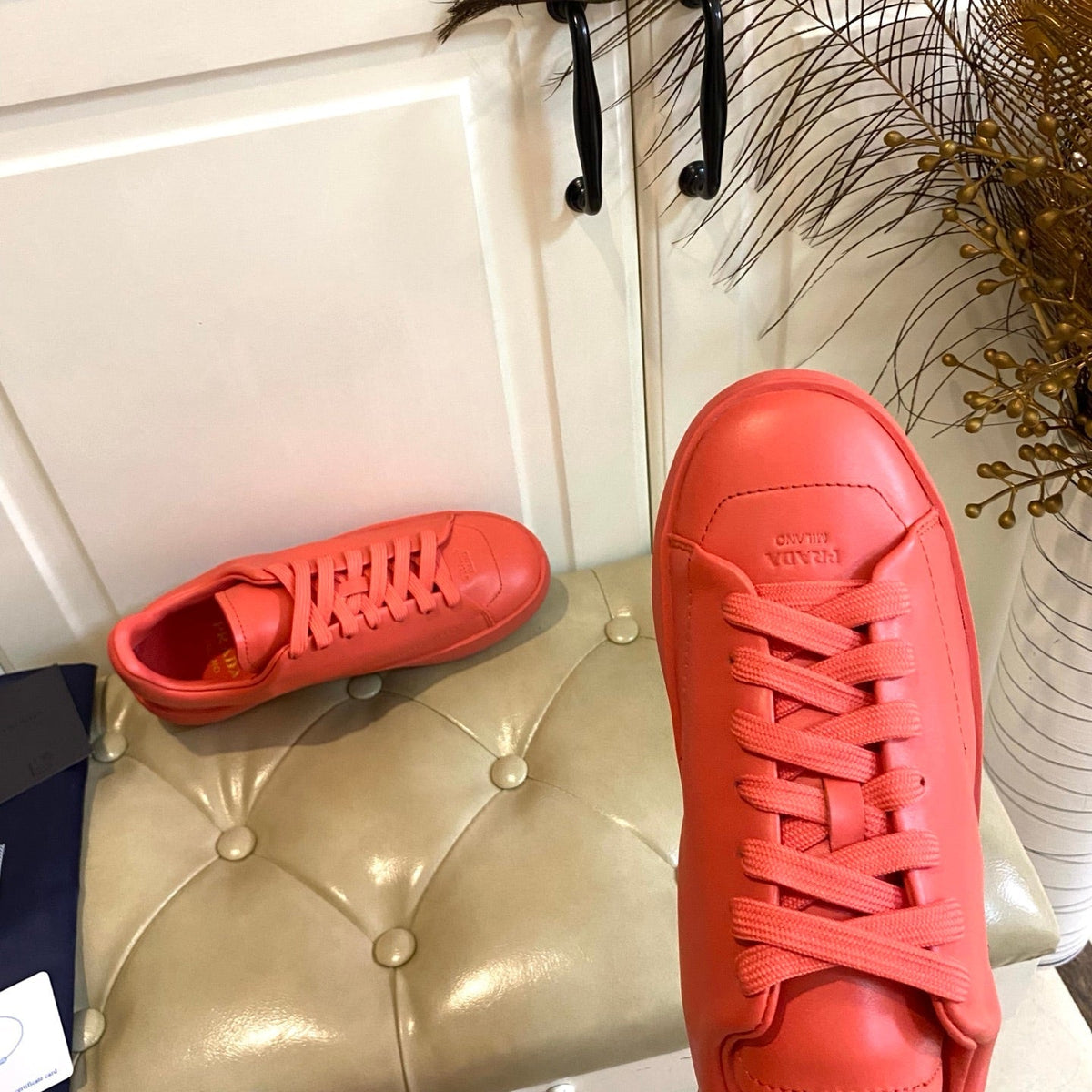 Prada 26s Court Sneakers Full Red Leather 866070