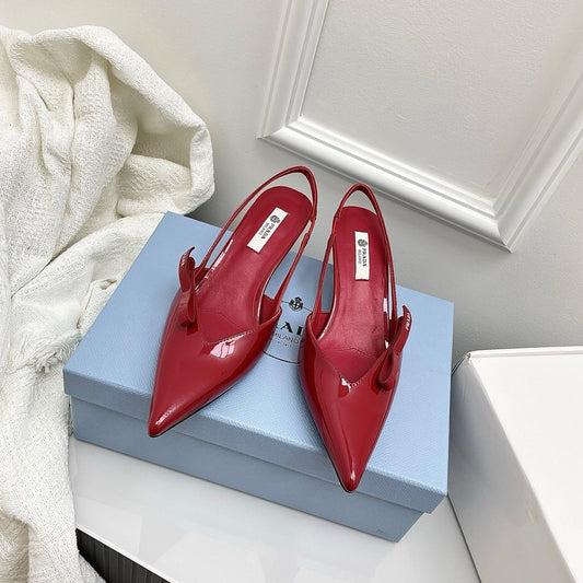 Prada 26s Slingback Burgundy Patent Leather 726982