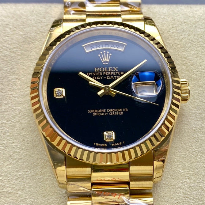 Rolex Day-Date 36mm Gold Black Dial