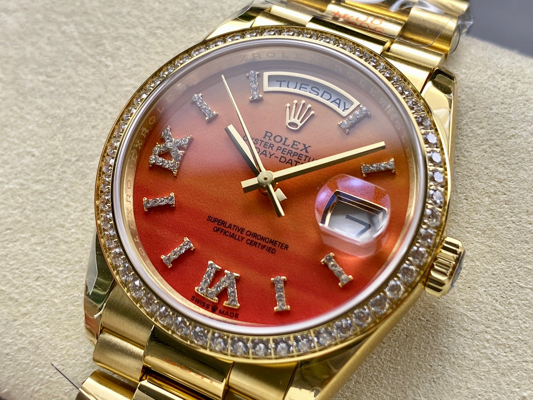 Rolex Day-Date 36mm Gold Orange Dial