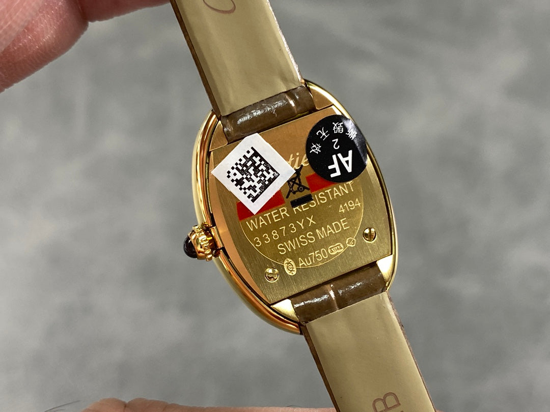 Baignoire Gold Case Brown Leather Strap