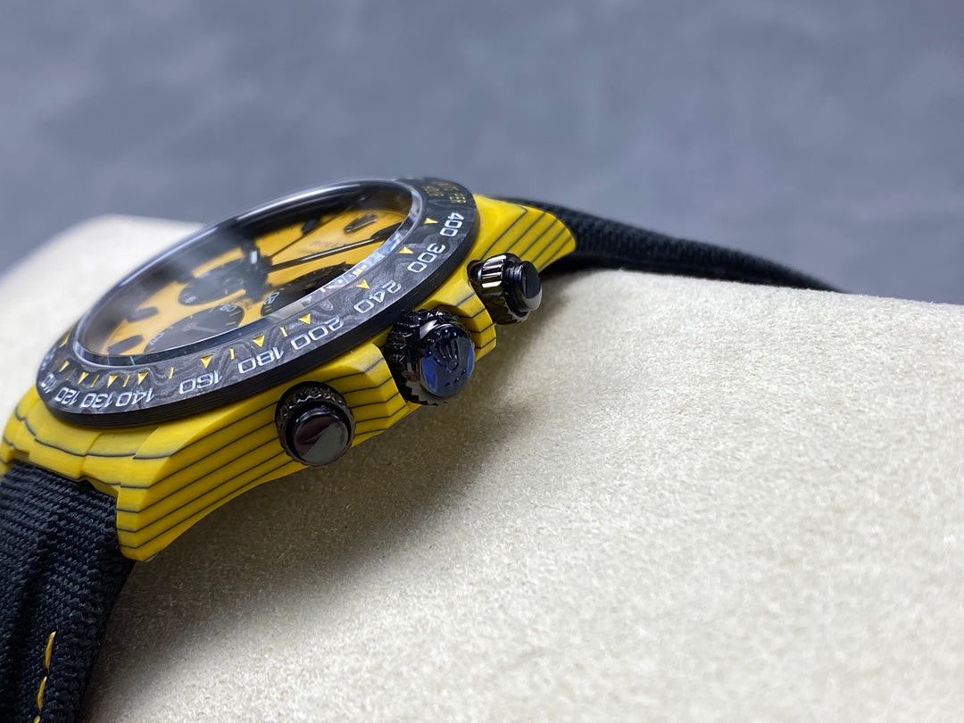ROLEX Daytona 40mm Yellow Black Fiber Woven
