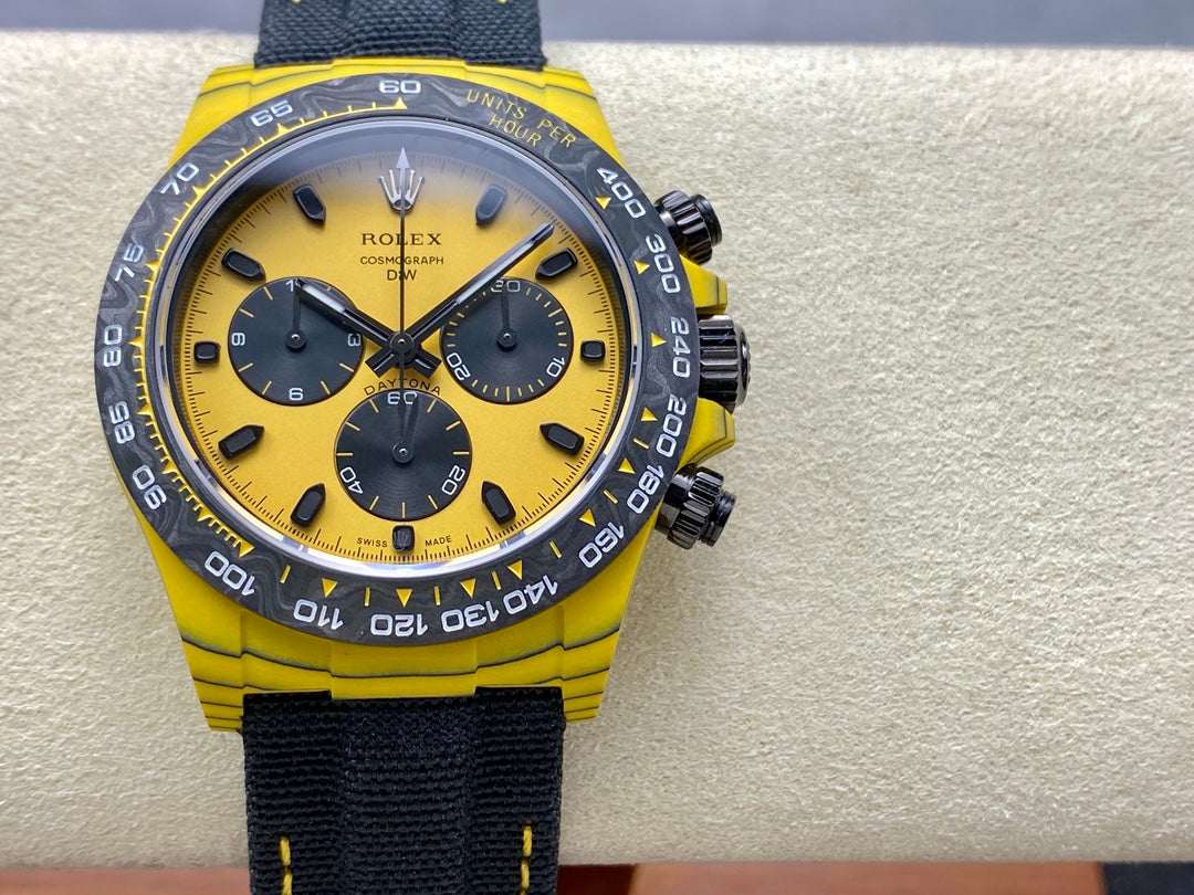 ROLEX Daytona 40mm Yellow Black Fiber Woven