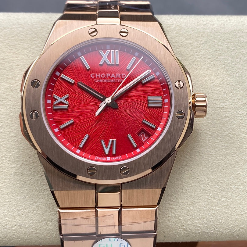 Alpine Eagle 41mm Pink Gold Red Dial