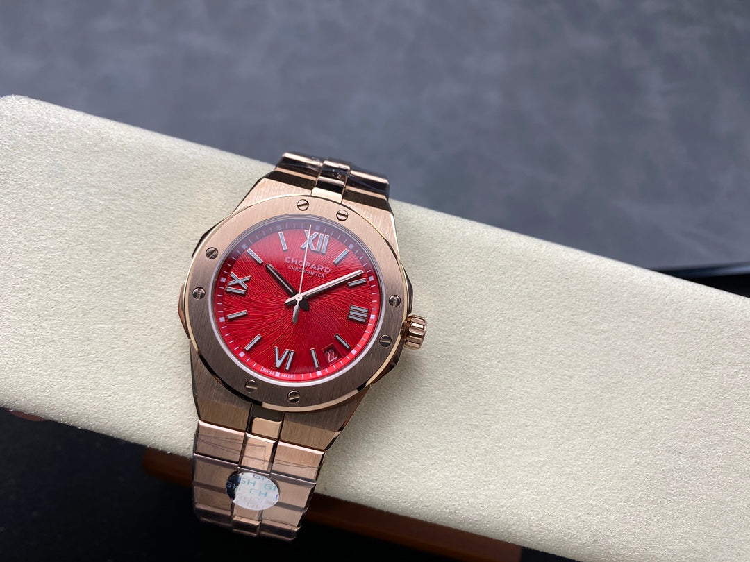 Alpine Eagle 41mm Pink Gold Red Dial