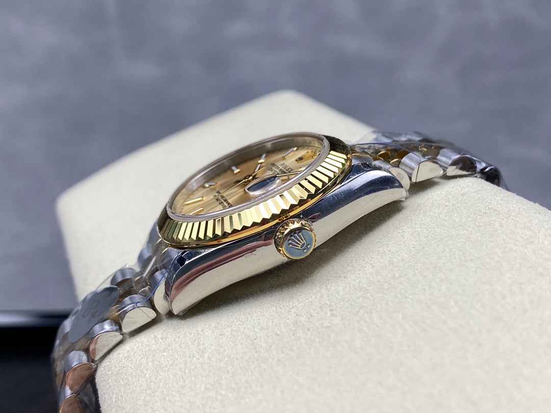 Datejust 31mm Yellow Gold Steel Champagne Dial