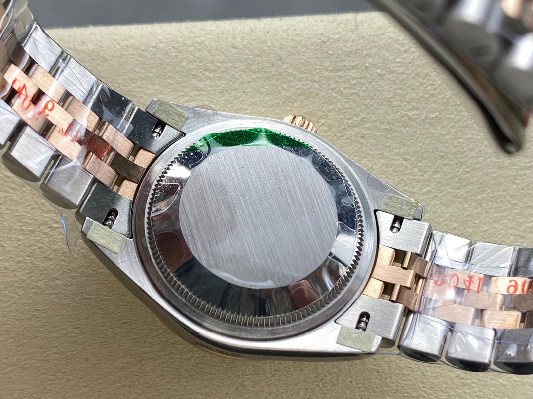 Datejust 31mm Pink Gold Steel Diamond Bezel Chocolate Dial