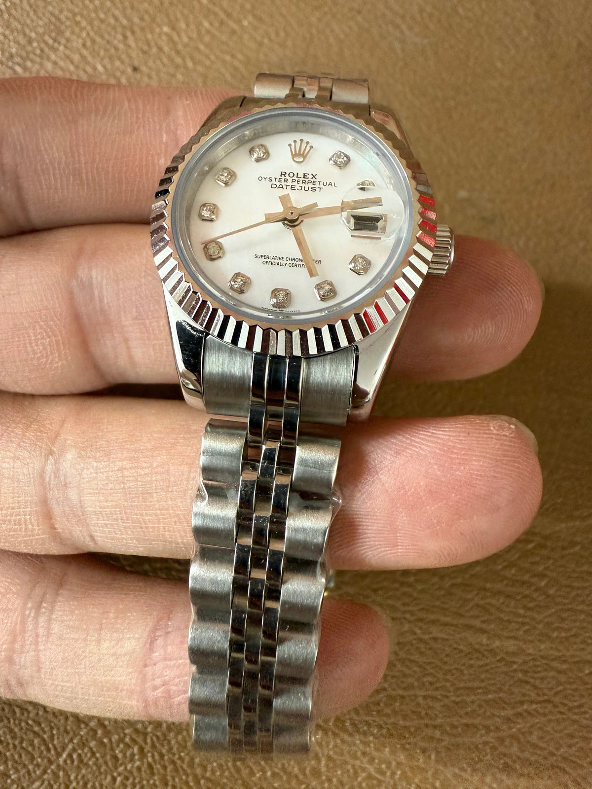 Rolex Pre-owned Lady-Datejust 28mm White Diamond Dial