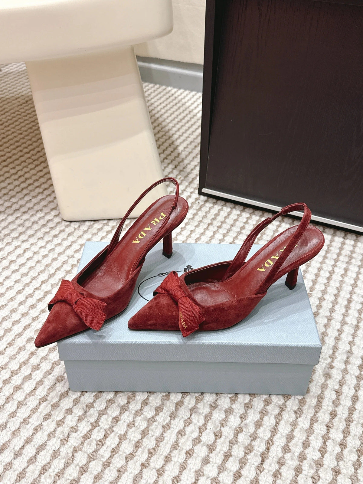 PRA 2026S Slingback 70 Burgundy Suede 657736