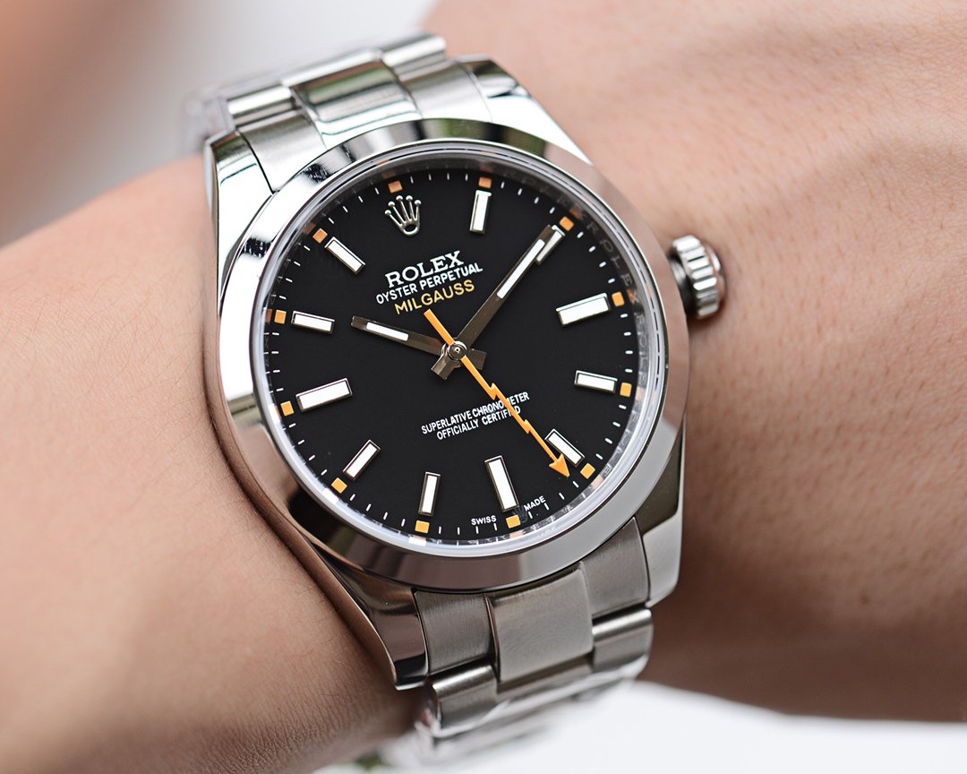 MILGAUSS STAINLESS STEEL BLACK DIAL ORANGE