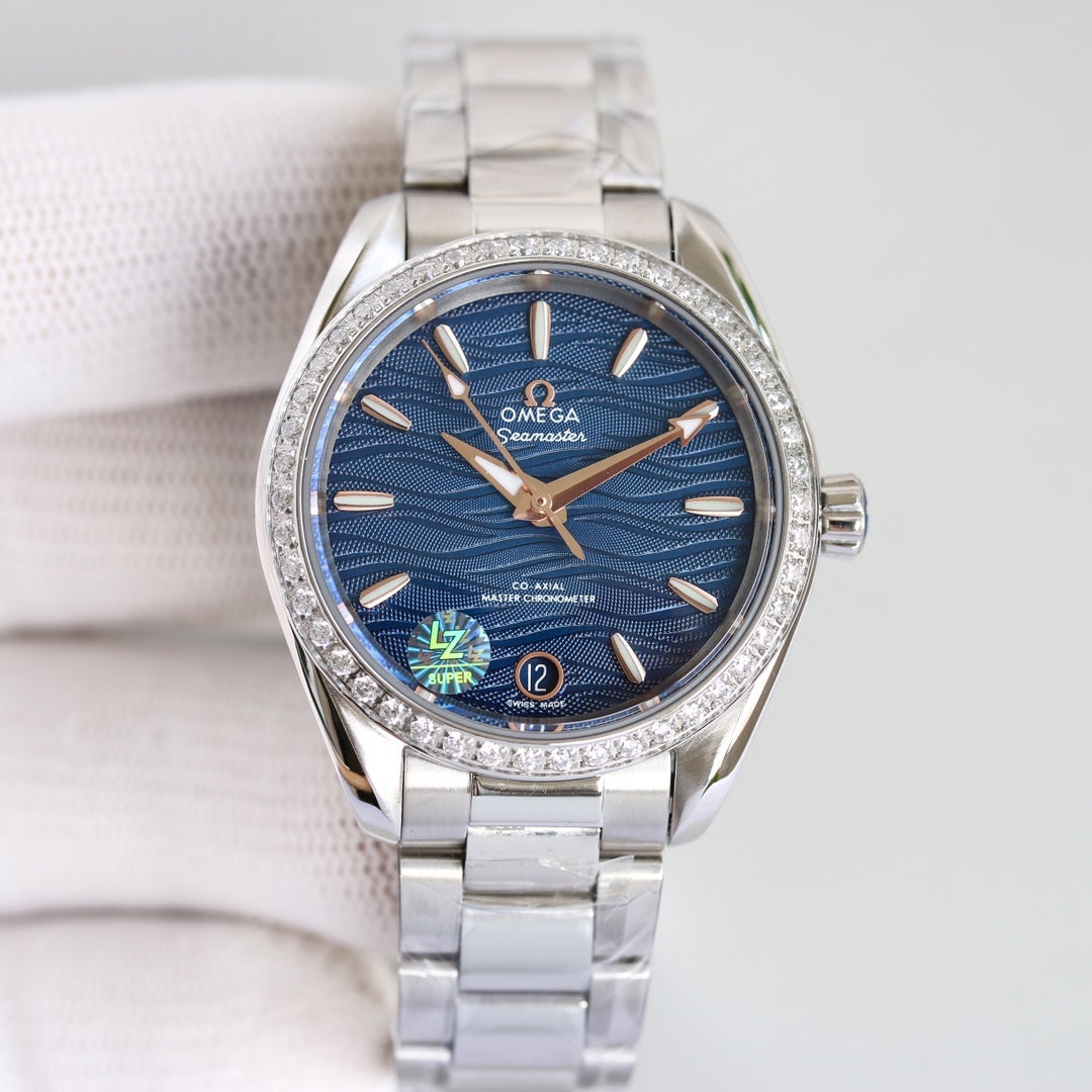 AQUA TERRA 150M CO-AXIAL 34MM STAINLESS STEEL BLUE DIAL