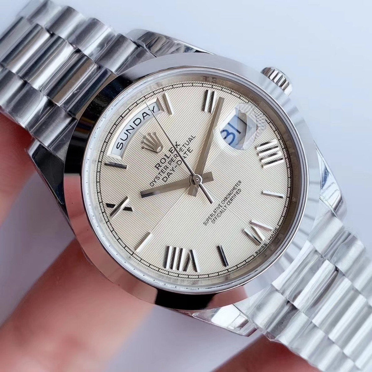 DAY-DATE 41MM STAINLESS STEEL CREAM DIAL